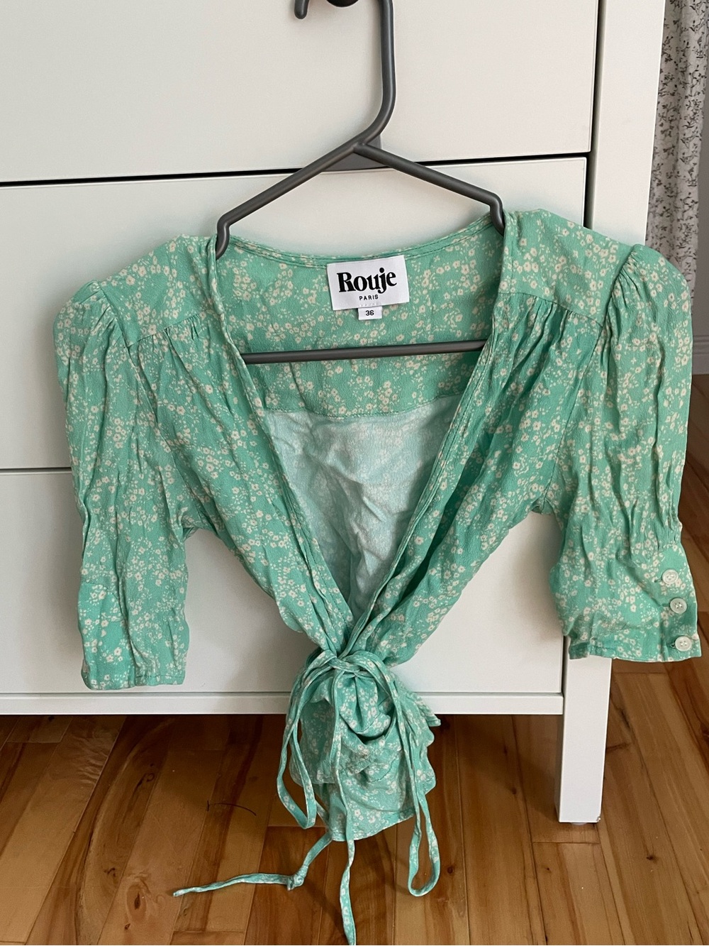 Rouje wrap/tie-front blouse